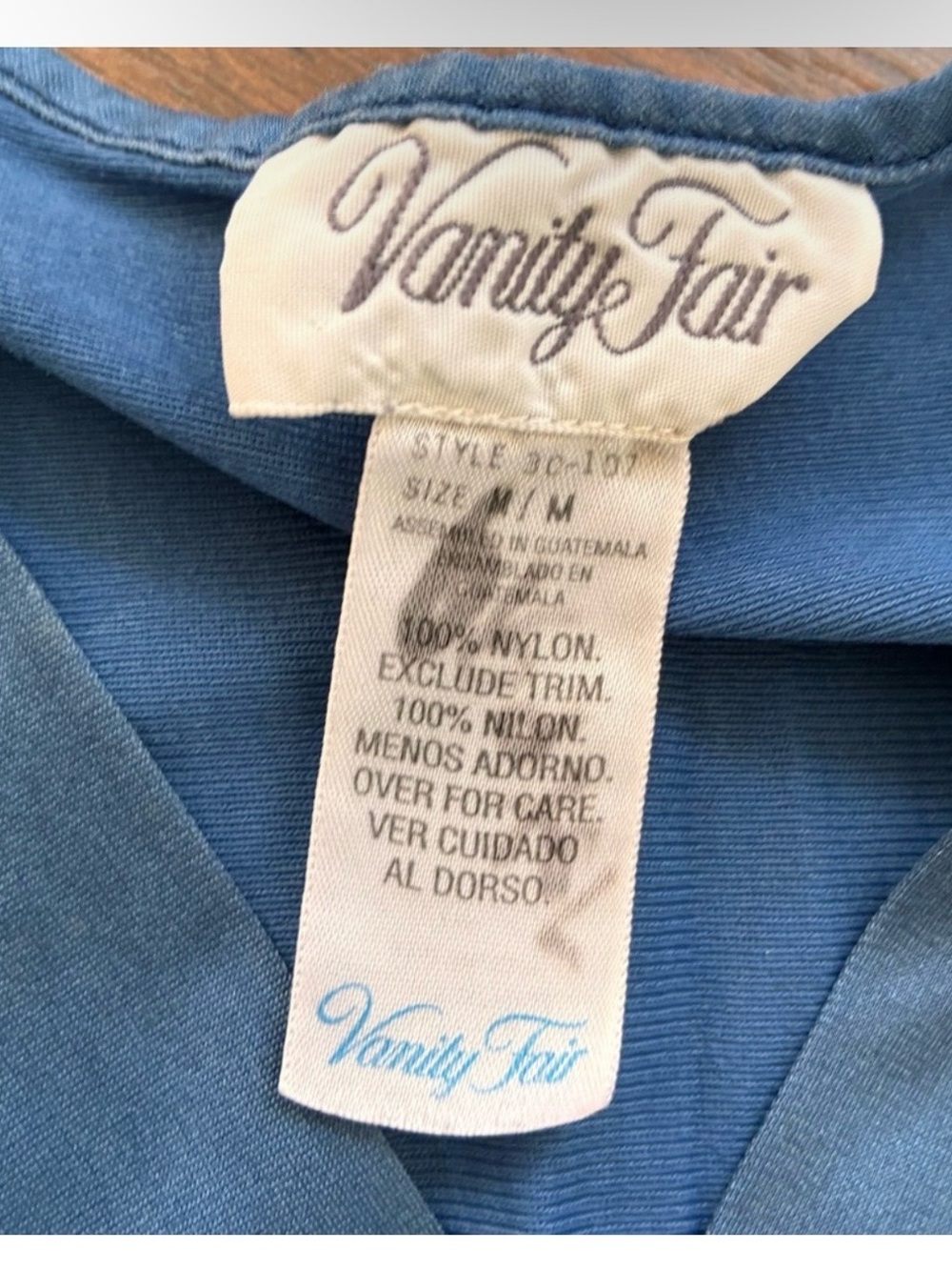 Vanity Fair Navy Sleeveless Nightdress with Embroidered Trim - Picture 5 of 7